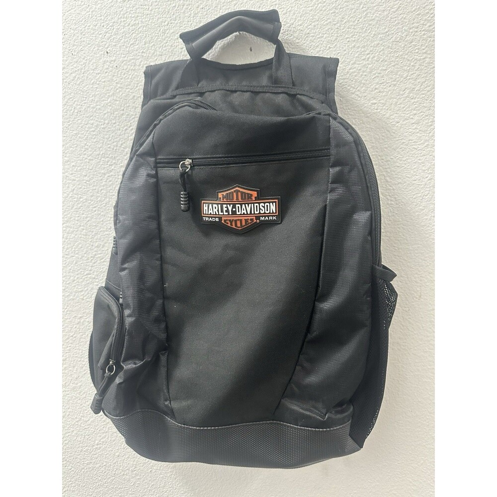 Harley Davidson Genuine Motorcycle Black Adjustable Backpack Laptop Compartment